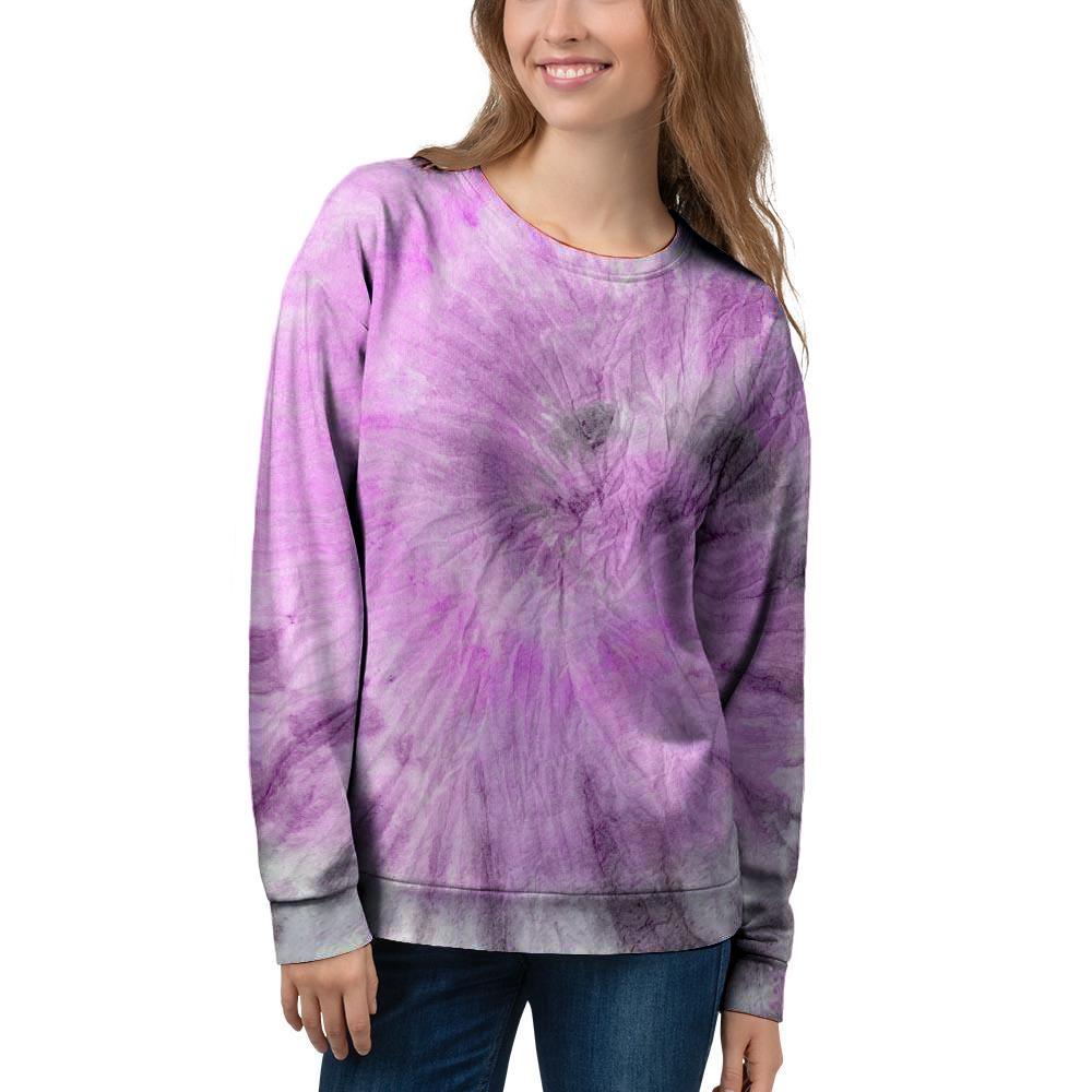 Black And Purple Tie Dye Women's Sweatshirt-grizzshop