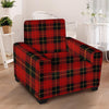 Black And Red Plaid Tartan Armchair Cover-grizzshop