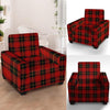 Black And Red Plaid Tartan Armchair Cover-grizzshop