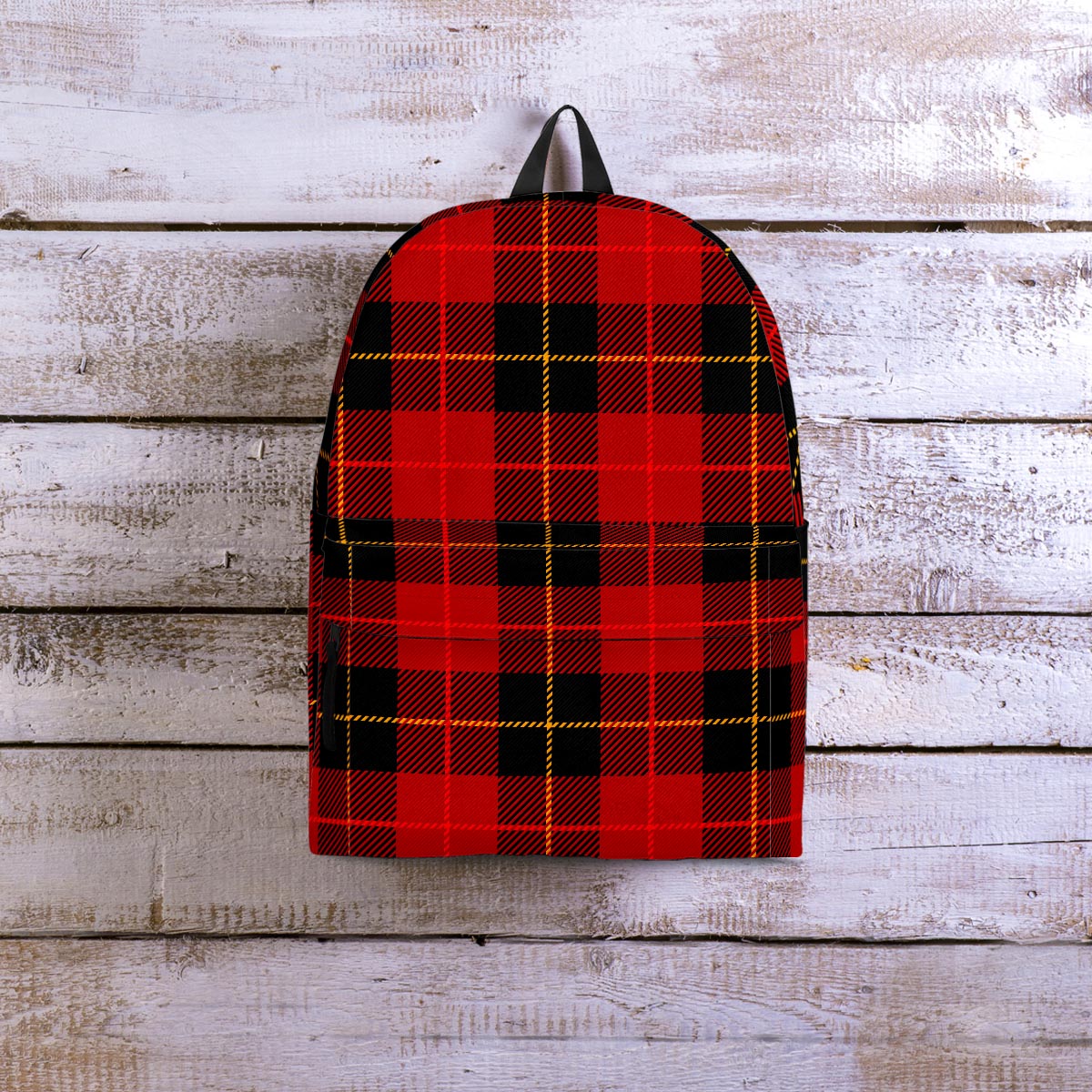 Black And Red Plaid Tartan Backpack-grizzshop