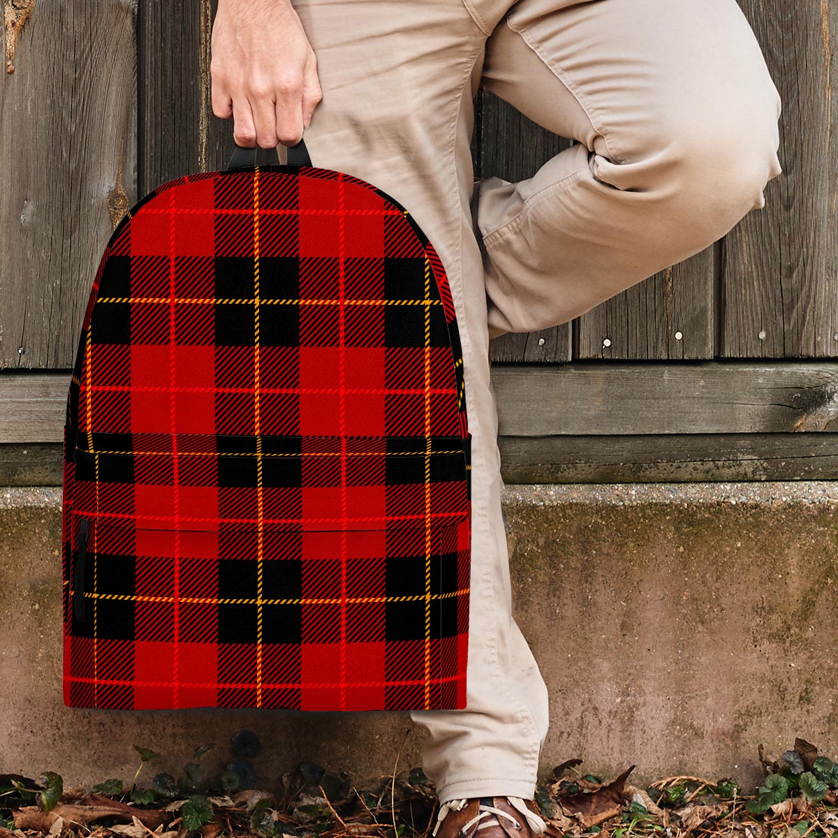 Black And Red Plaid Tartan Backpack-grizzshop