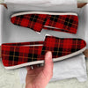 Black And Red Plaid Tartan Canvas Shoes-grizzshop