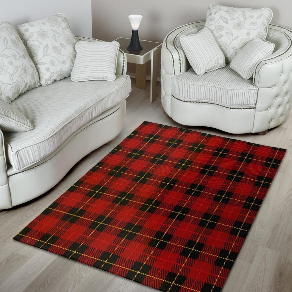 Black And Red Plaid Tartan Floor Mat-grizzshop