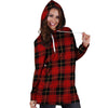 Black And Red Plaid Tartan Hoodie Dress-grizzshop