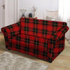 Black And Red Plaid Tartan Loveseat Cover-grizzshop