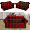 Black And Red Plaid Tartan Loveseat Cover-grizzshop