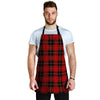 Black And Red Plaid Tartan Men's Apron-grizzshop