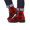 Black And Red Plaid Tartan Men's Boots-grizzshop