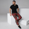 Black And Red Plaid Tartan Men's Joggers-grizzshop