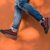 Black And Red Plaid Tartan Men's Low Top Shoes-grizzshop