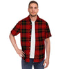 Black And Red Plaid Tartan Men's Short Sleeve Shirt-grizzshop