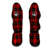 Black And Red Plaid Tartan Muay Thai Shin Guard-grizzshop