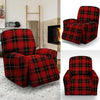 Black And Red Plaid Tartan Recliner Cover-grizzshop