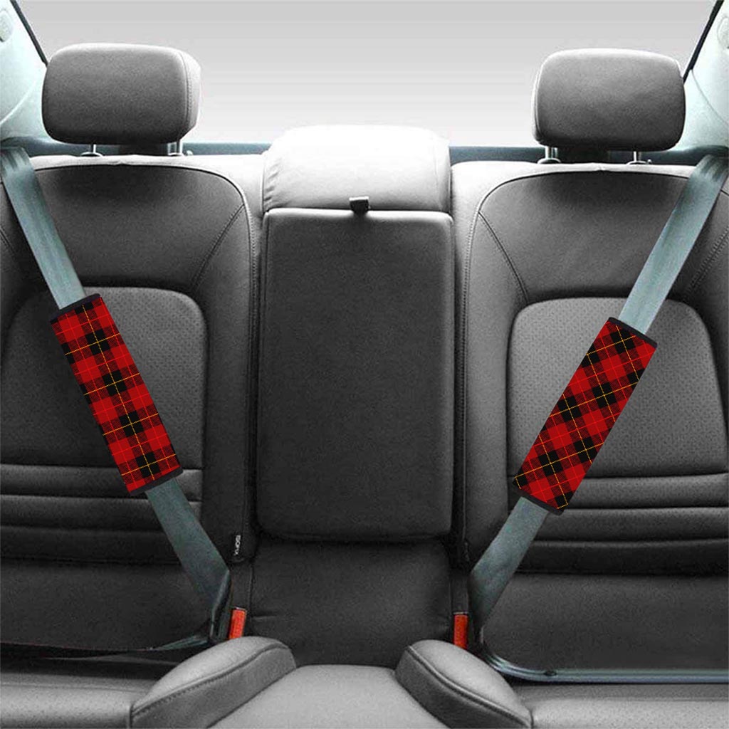 Black And Red Plaid Tartan Seat Belt Cover-grizzshop