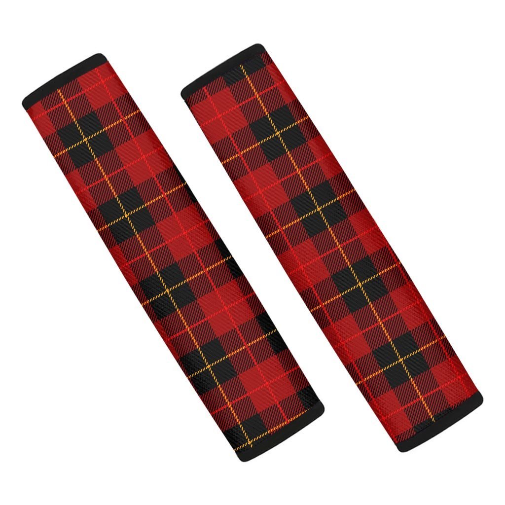 Black And Red Plaid Tartan Seat Belt Cover-grizzshop