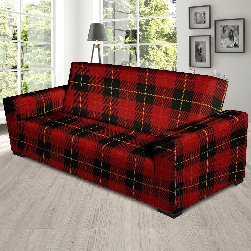 Black And Red Plaid Tartan Sofa Cover-grizzshop