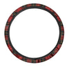 Black And Red Plaid Tartan Steering Wheel Cover-grizzshop