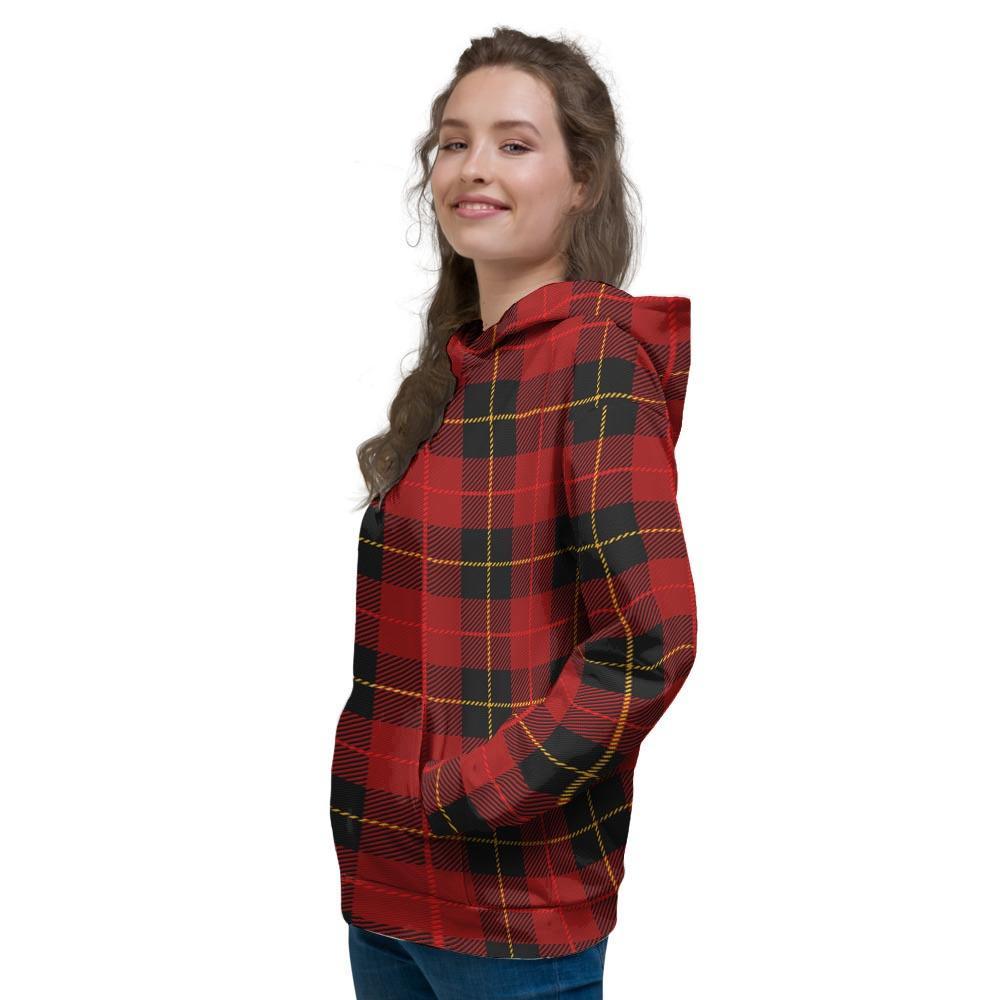 Black And Red Plaid Tartan Women's Hoodie-grizzshop