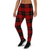 Black And Red Plaid Tartan Women's Joggers-grizzshop