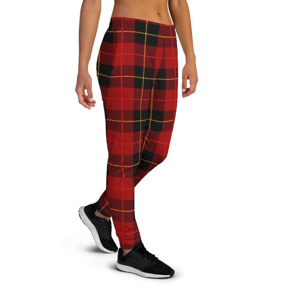 Black And Red Plaid Tartan Women's Joggers-grizzshop