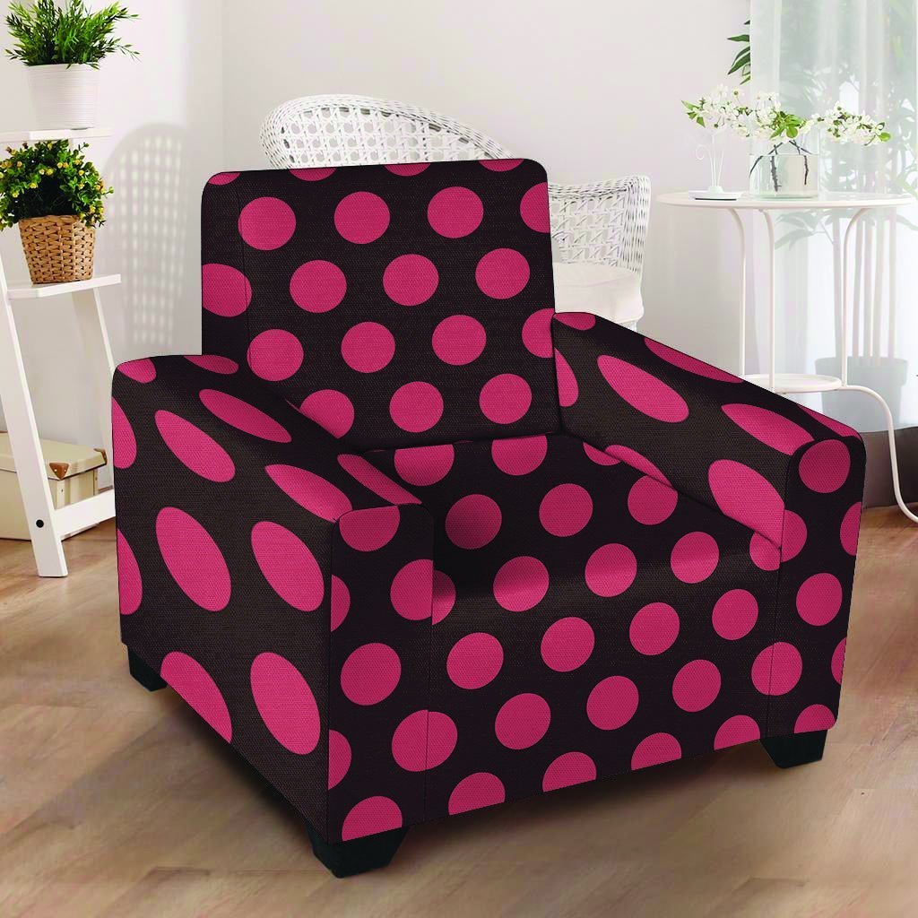 Black And Red Polka Dot Armchair Cover-grizzshop