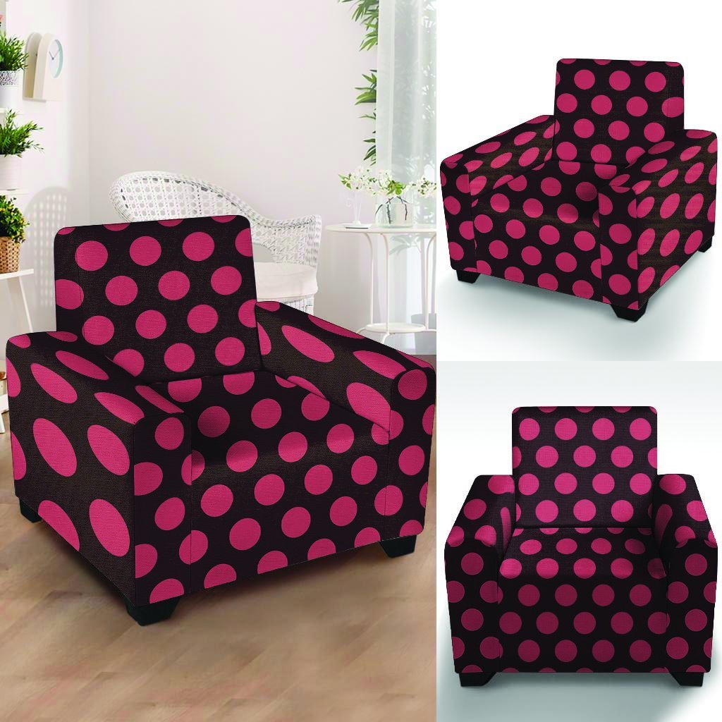 Black And Red Polka Dot Armchair Cover-grizzshop