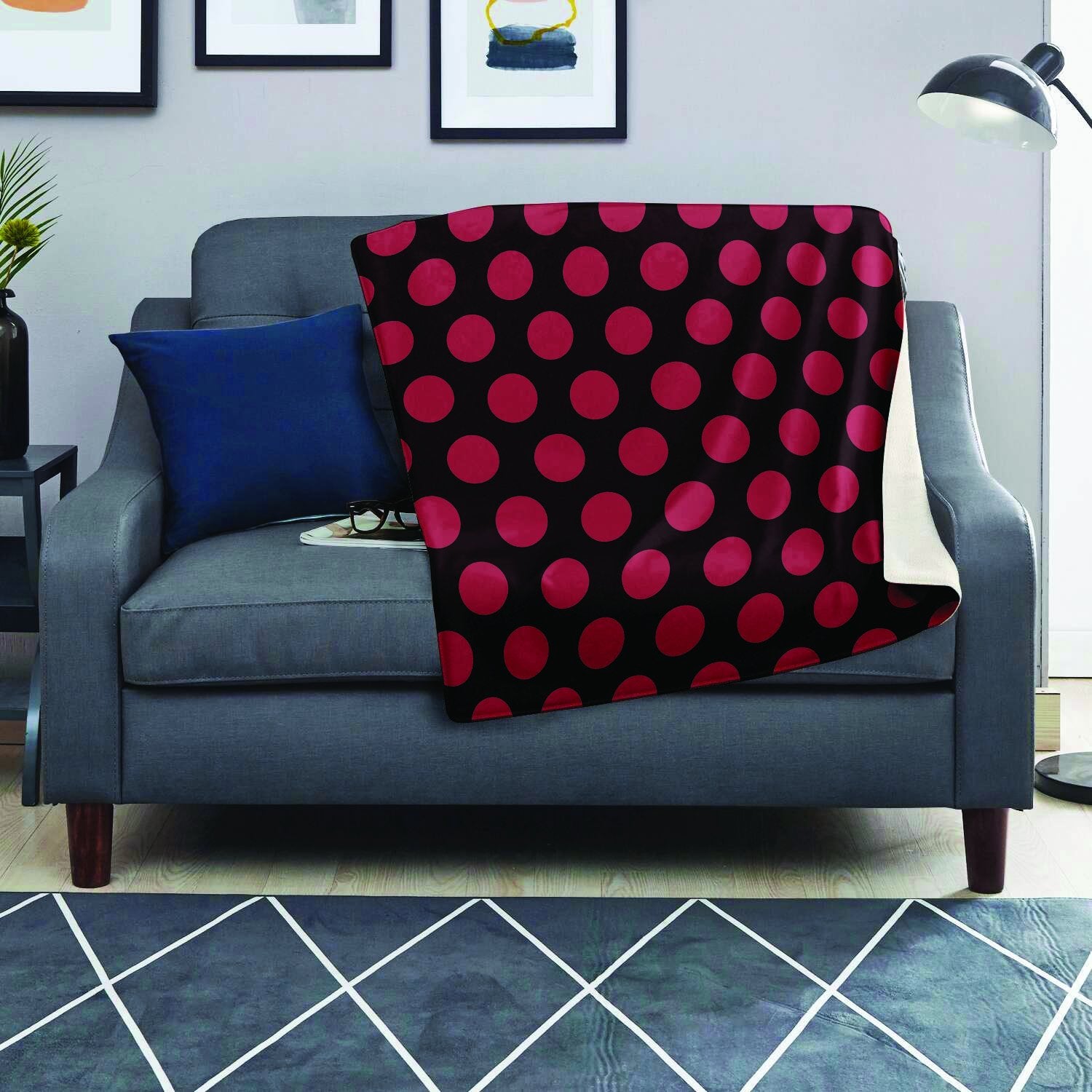 Black And Red Polka Dot Blanket-grizzshop