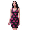 Black And Red Polka Dot Bodycon Dress-grizzshop