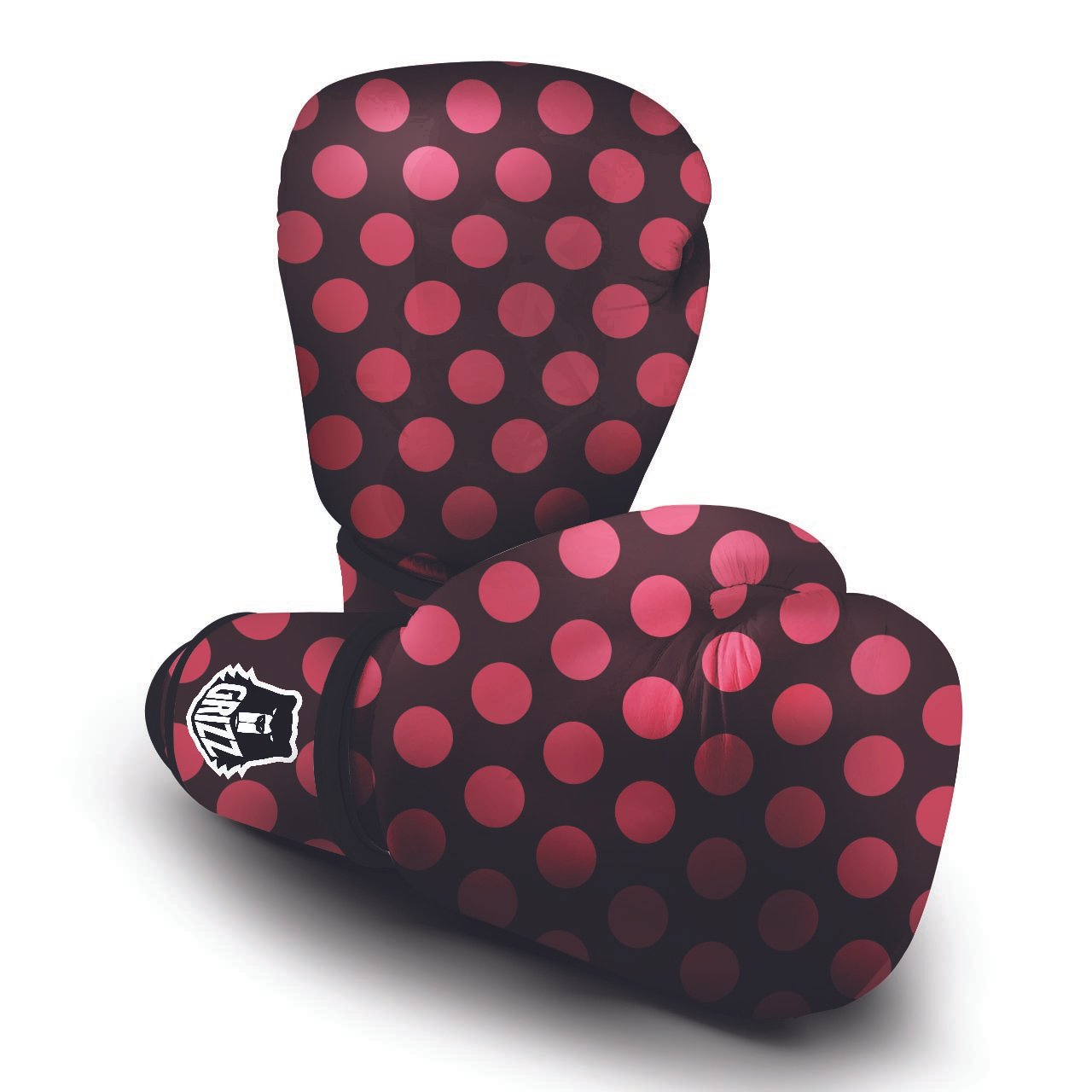 Black And Red Polka Dot Boxing Gloves-grizzshop