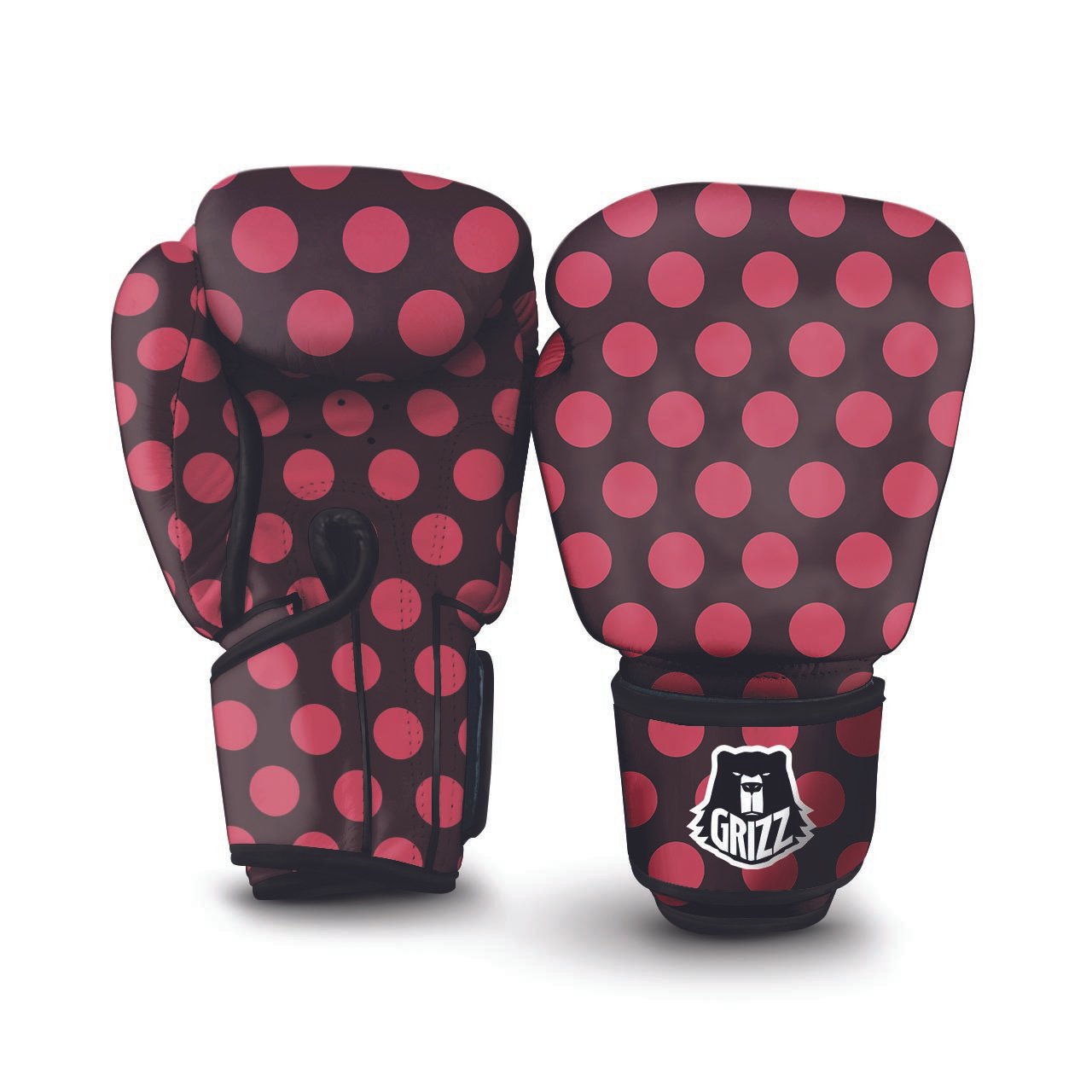 Black And Red Polka Dot Boxing Gloves-grizzshop