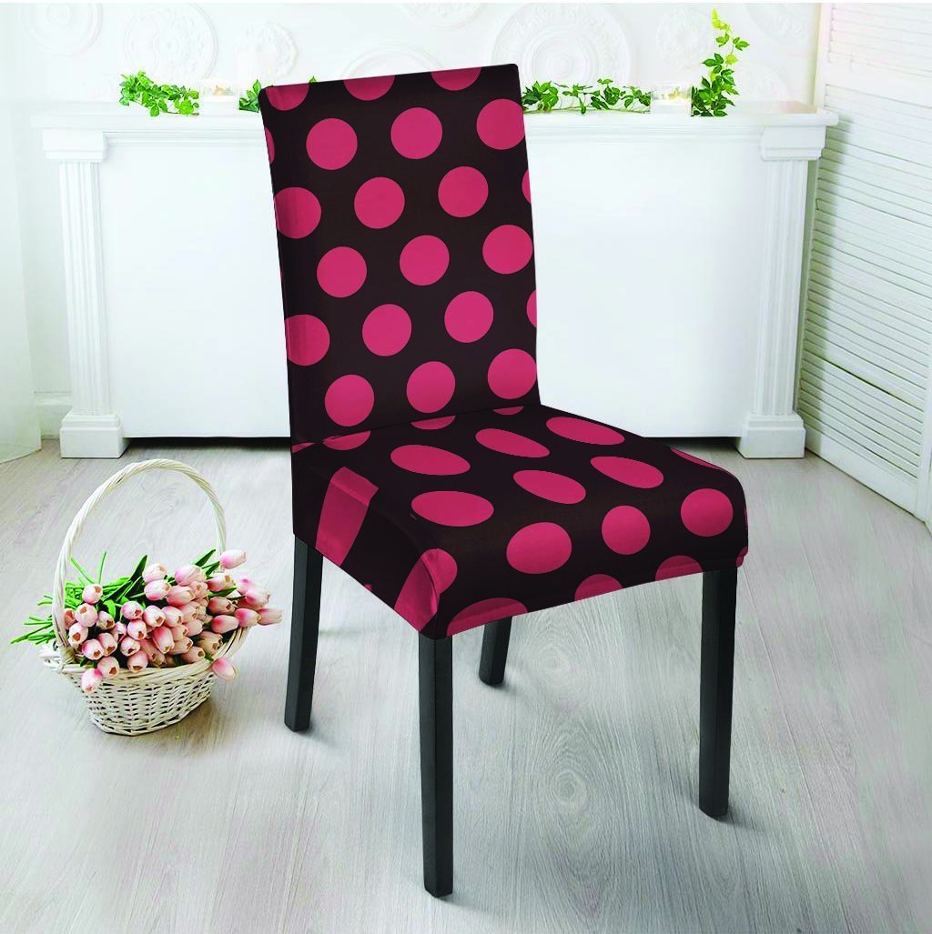 Black And Red Polka Dot Chair Cover-grizzshop