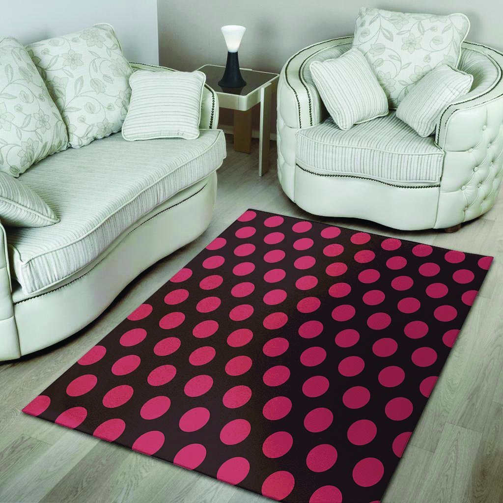 Black And Red Polka Dot Floor Mat-grizzshop