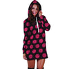 Black And Red Polka Dot Hoodie Dress-grizzshop