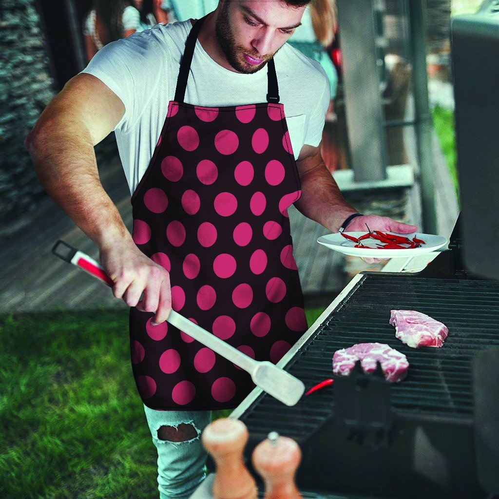 Black And Red Polka Dot Men's Apron-grizzshop