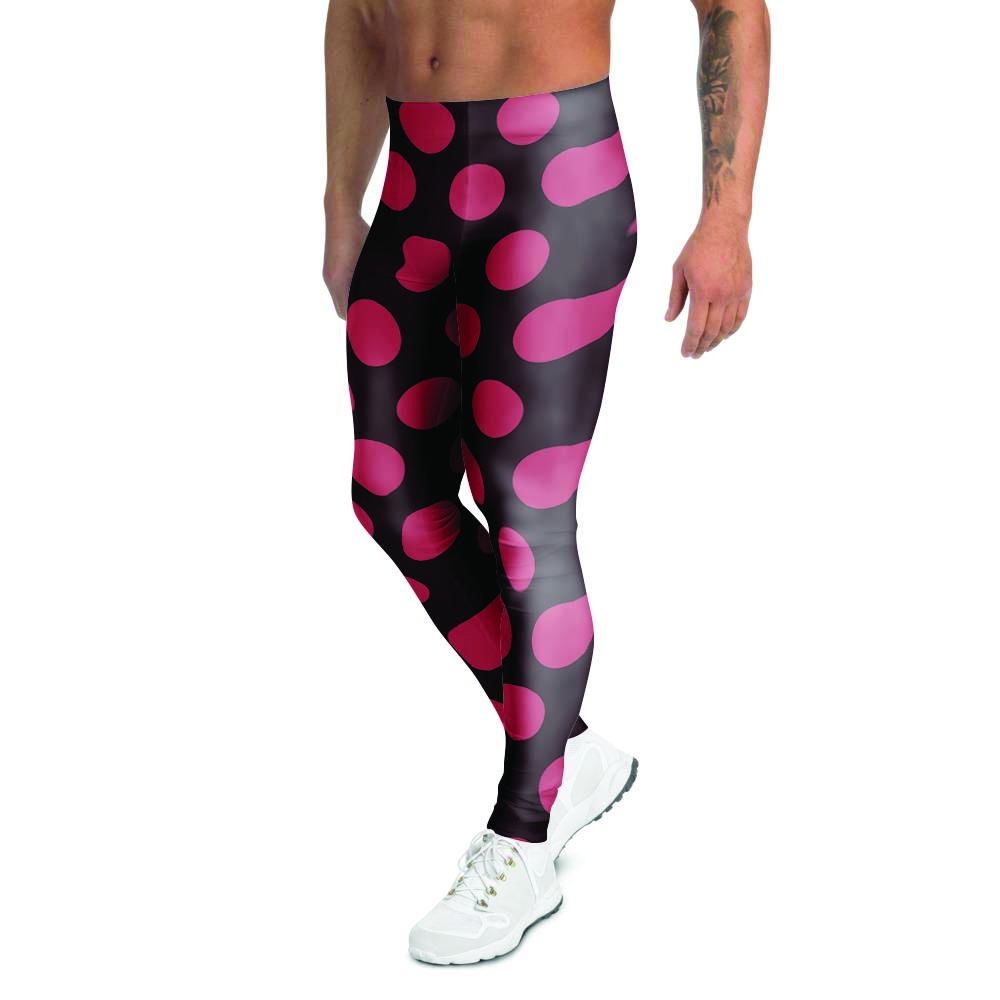 Black And Red Polka Dot Men's Leggings-grizzshop