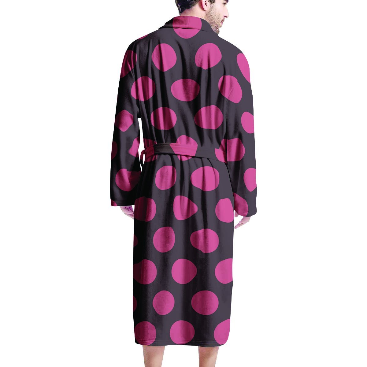 Black And Red Polka Dot Men's Robe-grizzshop