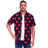 Black And Red Polka Dot Men's Short Sleeve Shirt-grizzshop