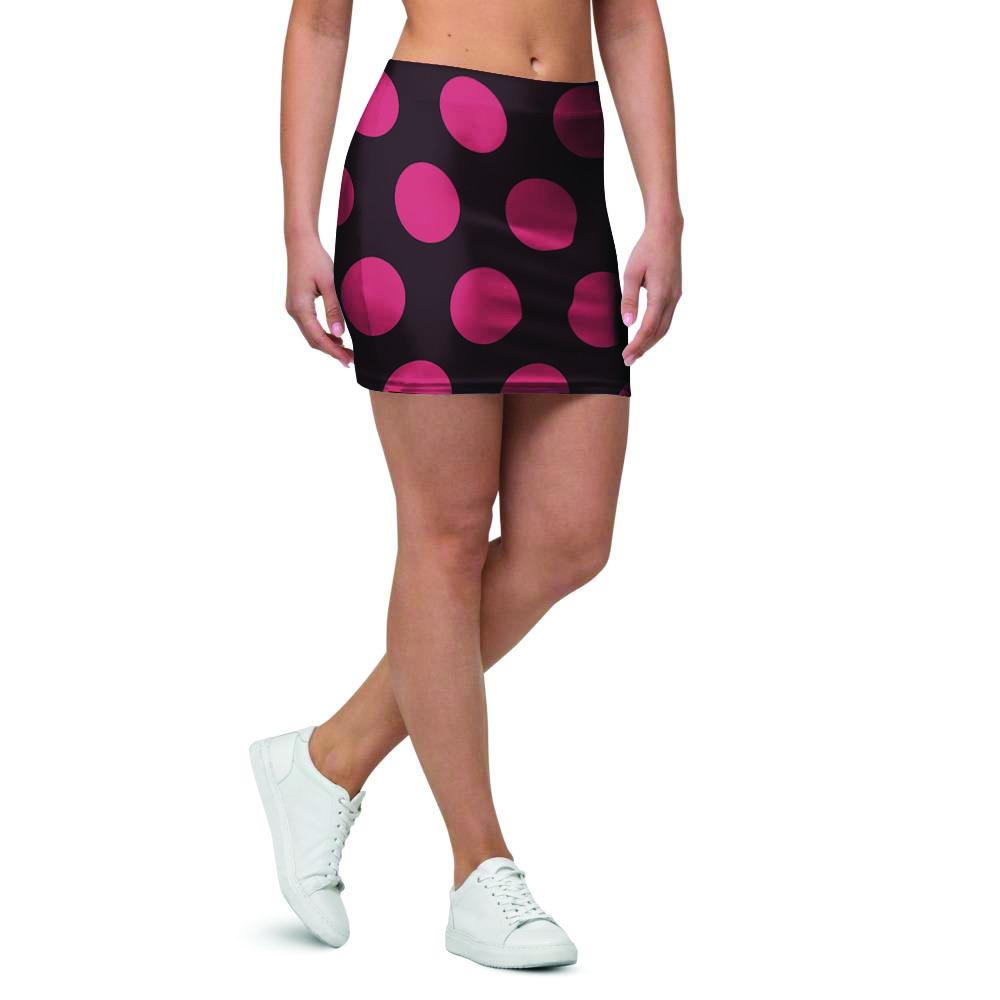 Black And Red Polka Dot Mini Skirt-grizzshop