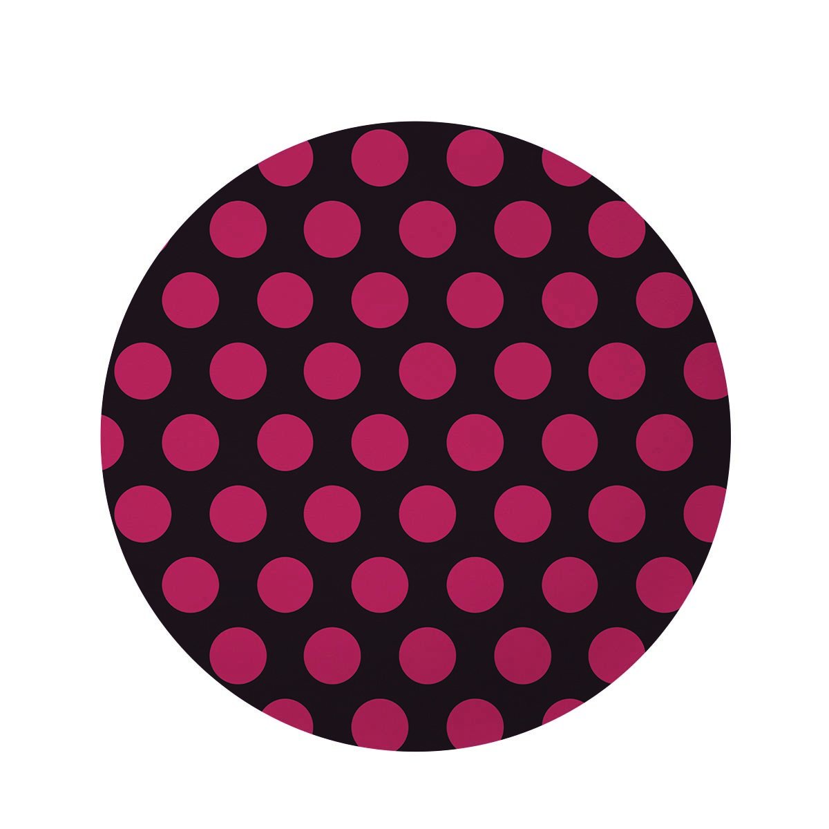 Black And Red Polka Dot Round Rug-grizzshop