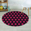 Black And Red Polka Dot Round Rug-grizzshop
