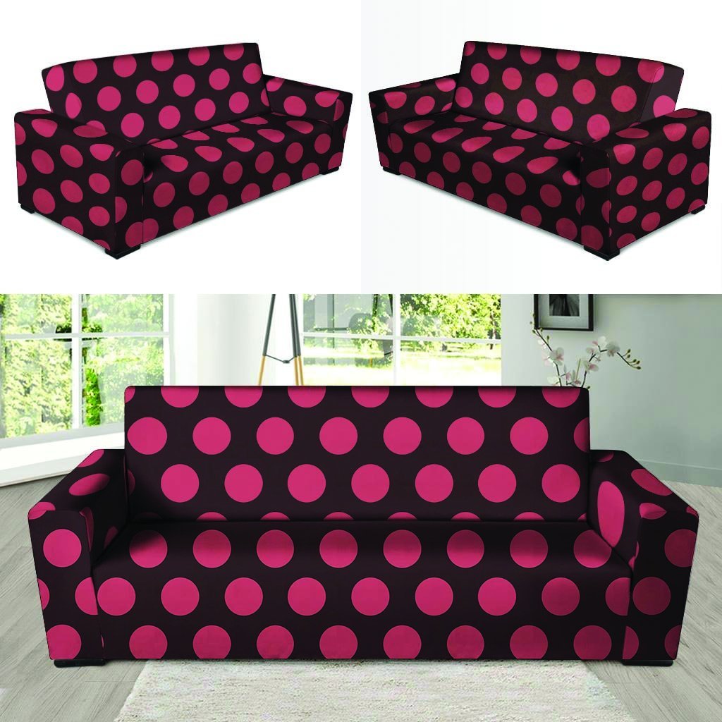 Black And Red Polka Dot Sofa Cover-grizzshop