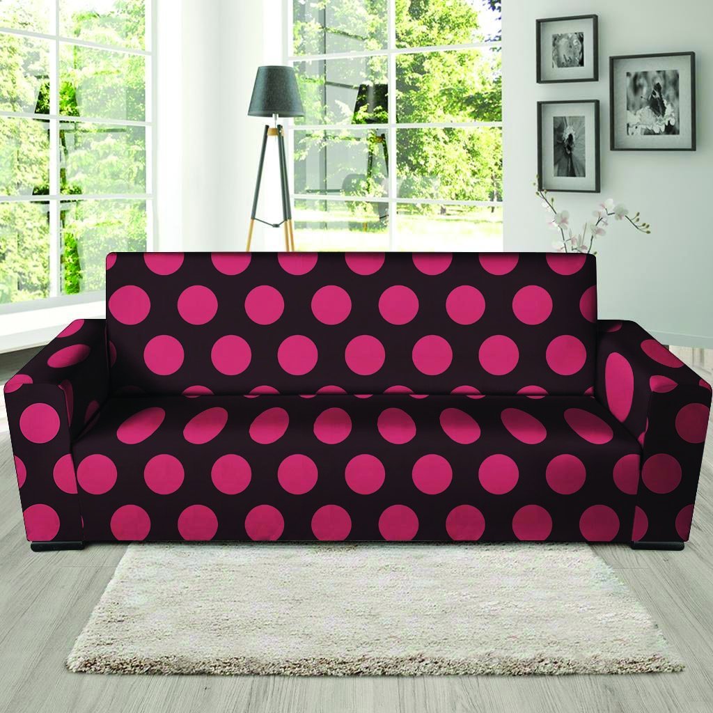 Black And Red Polka Dot Sofa Cover-grizzshop