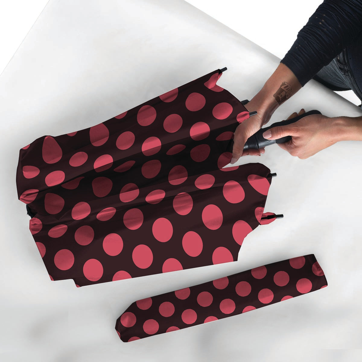 Black And Red Polka Dot Umbrella-grizzshop