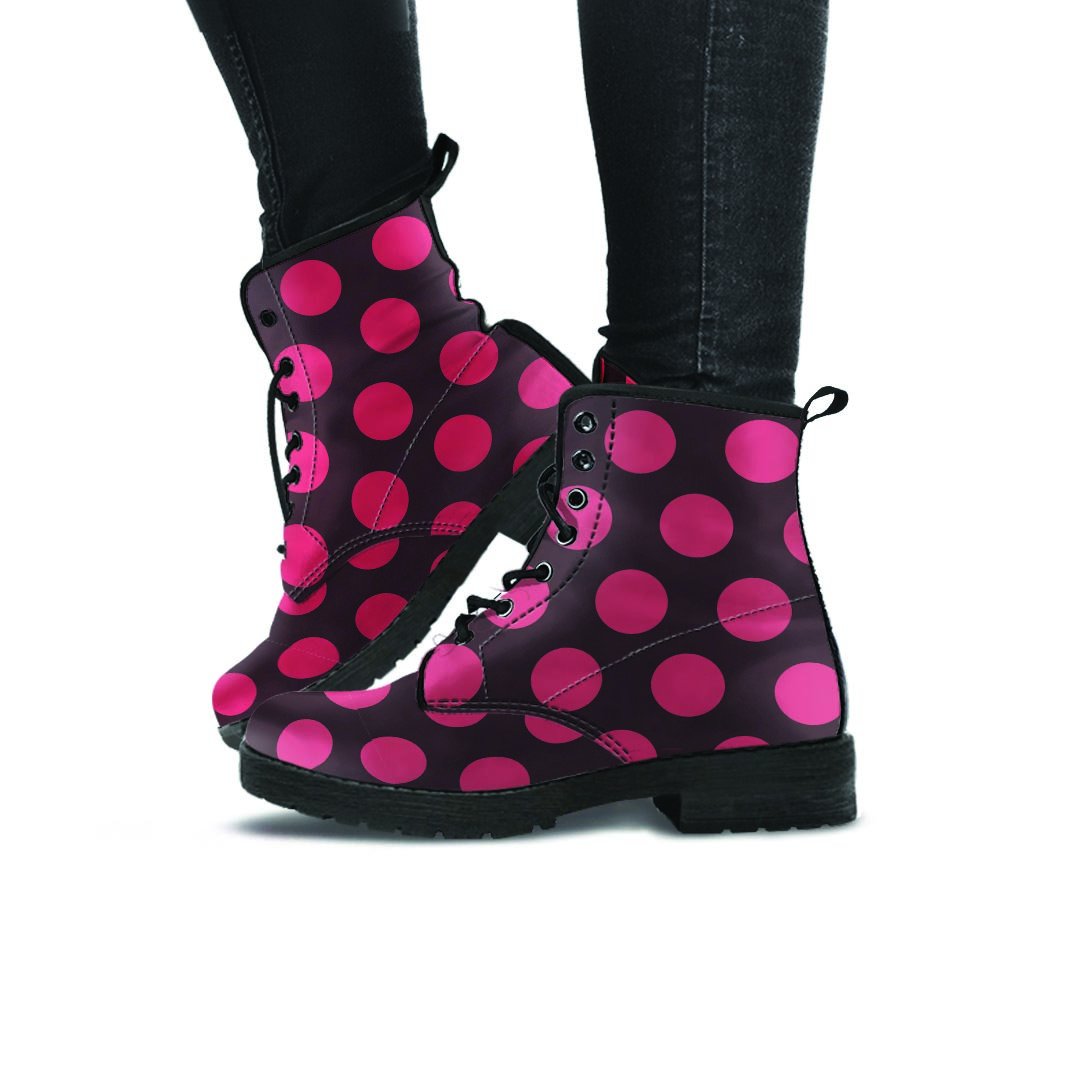 Black And Red Polka Dot Women's Boots-grizzshop