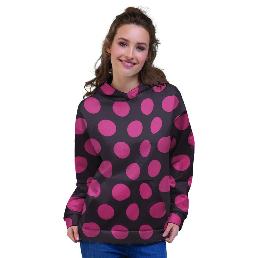 Black And Red Polka Dot Women's Hoodie-grizzshop