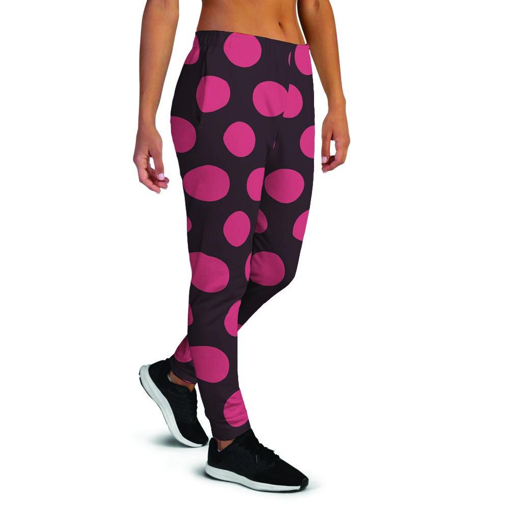 Black And Red Polka Dot Women's Joggers-grizzshop