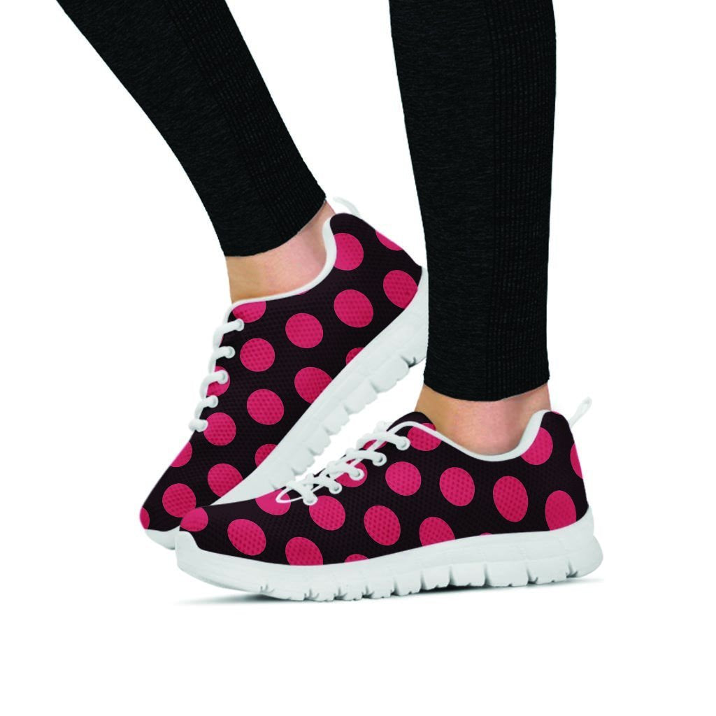 Black And Red Polka Dot Women's Sneakers-grizzshop