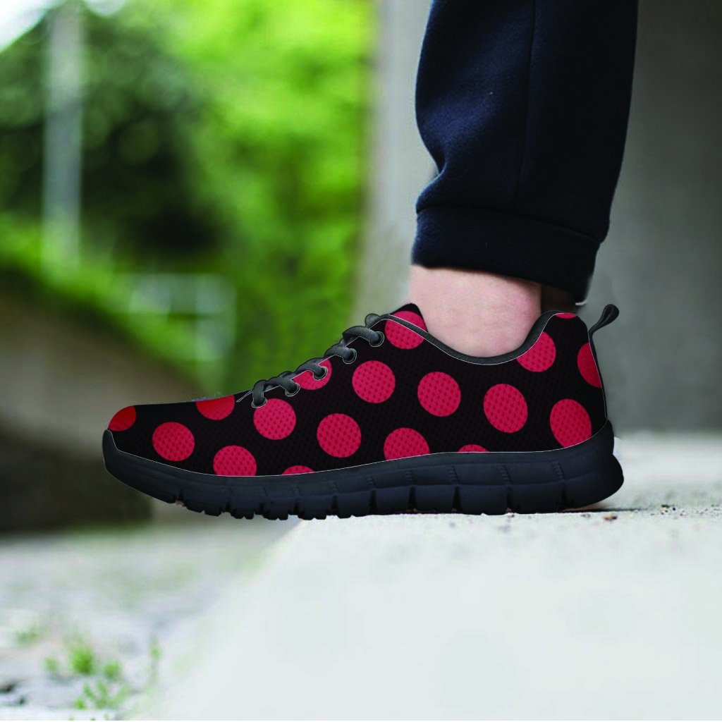 Black And Red Polka Dot Women's Sneakers-grizzshop