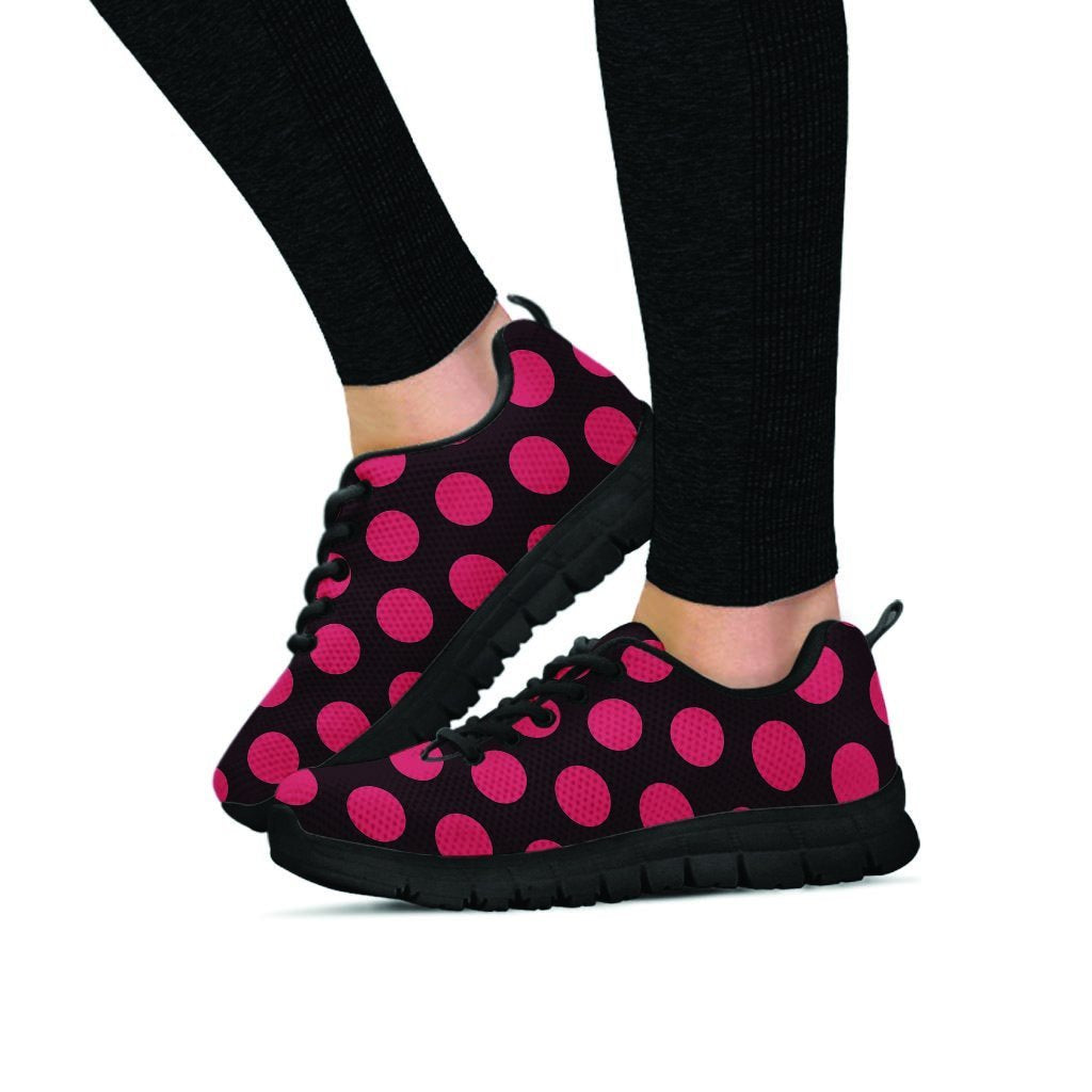 Black And Red Polka Dot Women's Sneakers-grizzshop