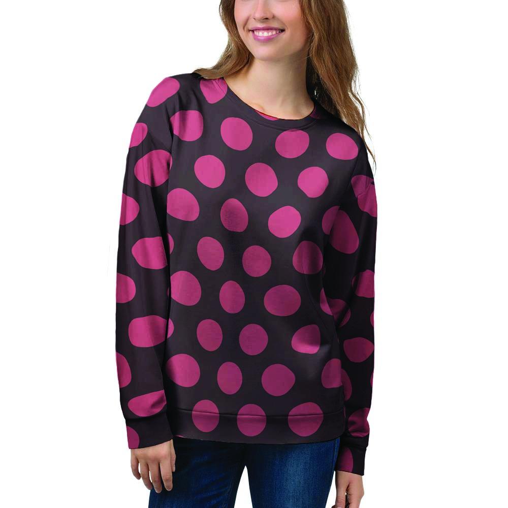 Black And Red Polka Dot Women's Sweatshirt-grizzshop